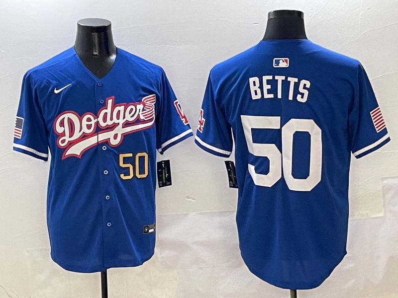 Men Los Angeles Dodgers #50 Betts Blue Second generation Joint Name Nike 2025 MLB Jersey style 3->los angeles dodgers->MLB Jersey